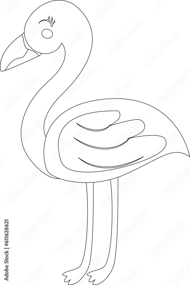 Naklejka premium Flamingo bird vector graphic