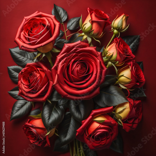 bouquet of red roses