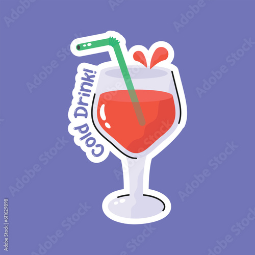 Check this beautifully designed vector of cold drink in modern style, fresh juice concept