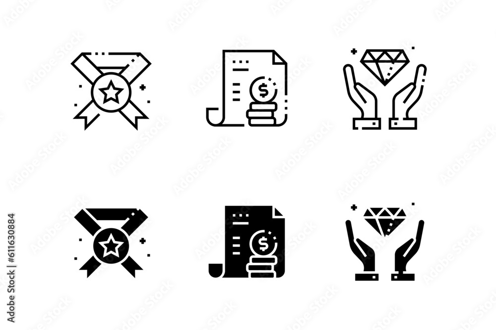 Boxy Icons - Line icons about finance, e-commerce, business, ribbon, documents, diamond Boxy Icons - Line icons about finance, e-commerce, business, ribbon, documents, diamond