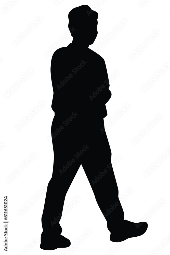 Man silhouette vector on white background ,people in black and white, illustration for creative content. Man silhouette vector on white background ,people in black and white, illustration for creative content.
