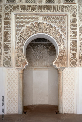 Fototapeta Naklejka Na Ścianę i Meble -  Interior de la Madraza de Ben Youssef, Marrakech, Marruecos