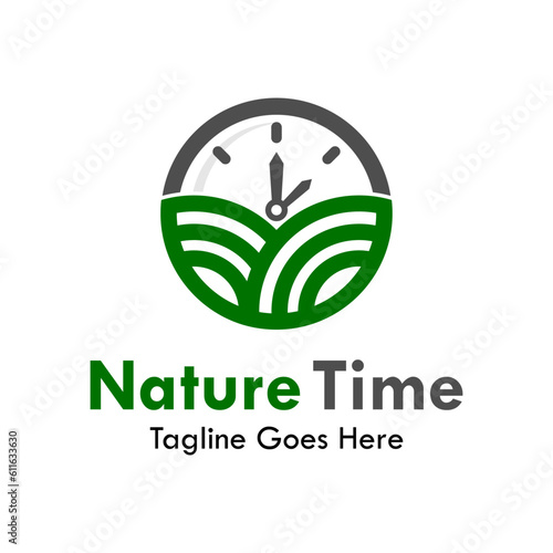 Nature time design logo template illustration