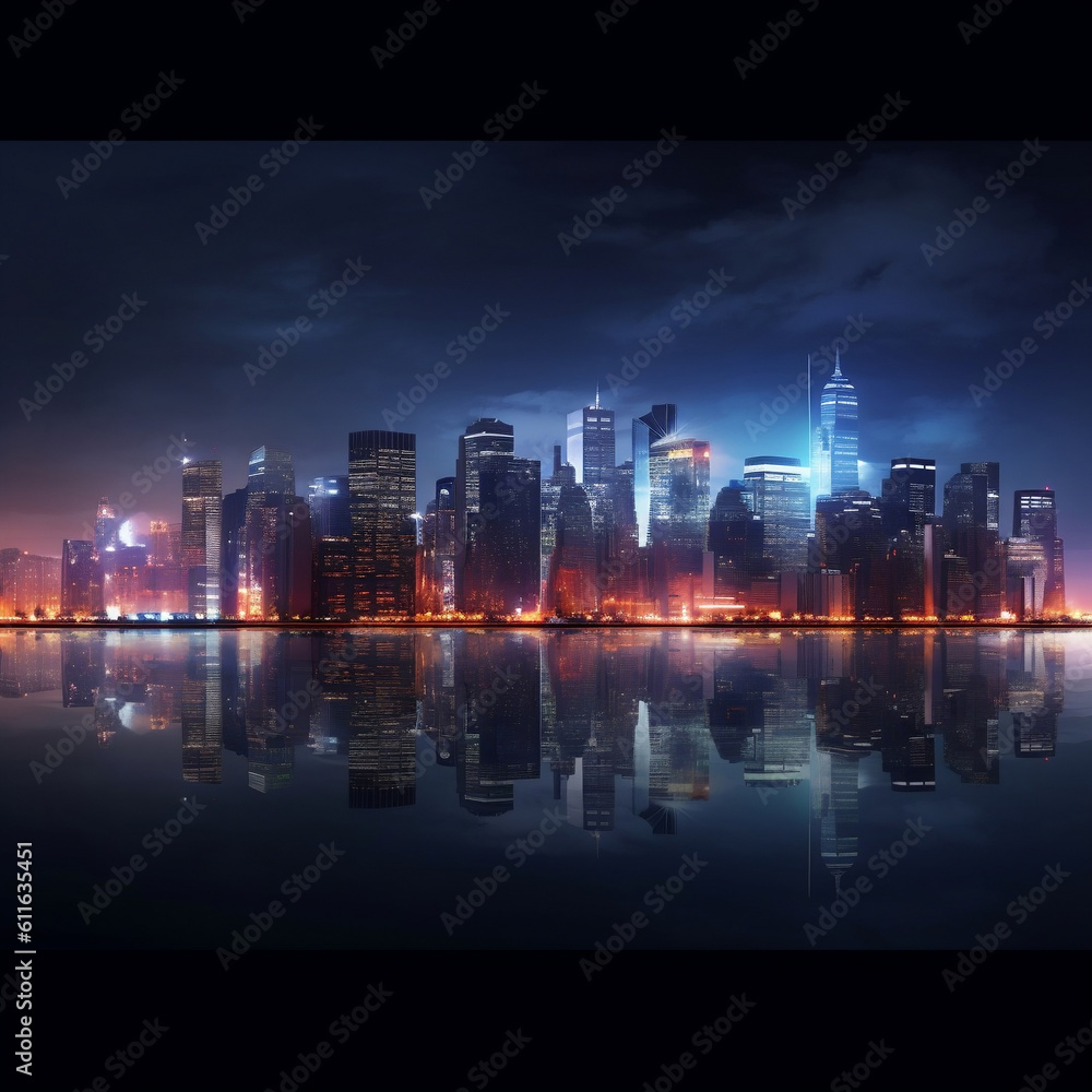 Fototapeta premium city skyline at night