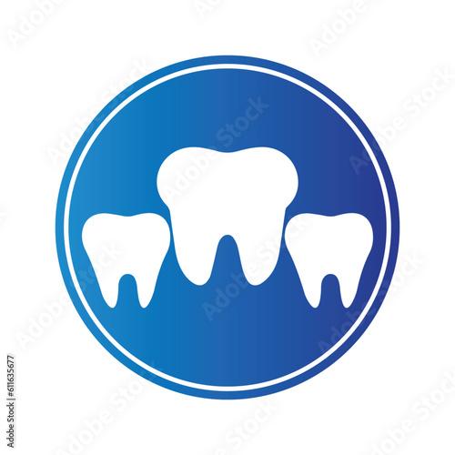 Teethes logos inside a circle ring vector illustration