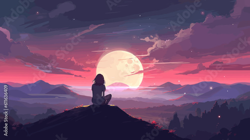 silhouette of a person on a mountain