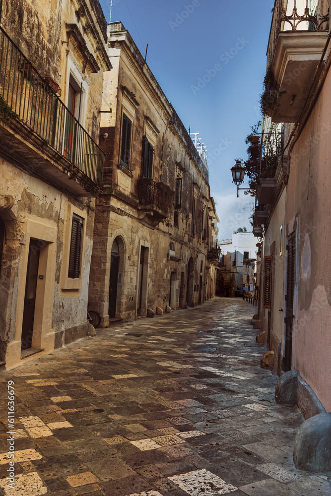 Medieval City street in Puglia at Italy