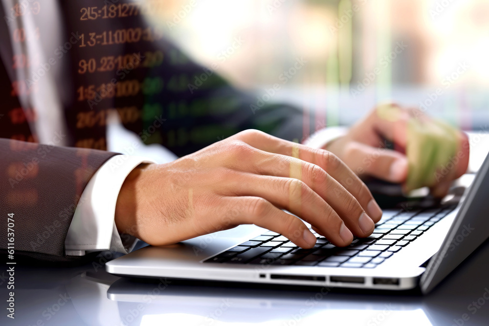 businessman working on laptop