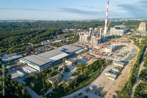 Combined heat and power plant in Vilnius. Cogeneration Power Plant Construction Area in Vilnius, Lithuania photo