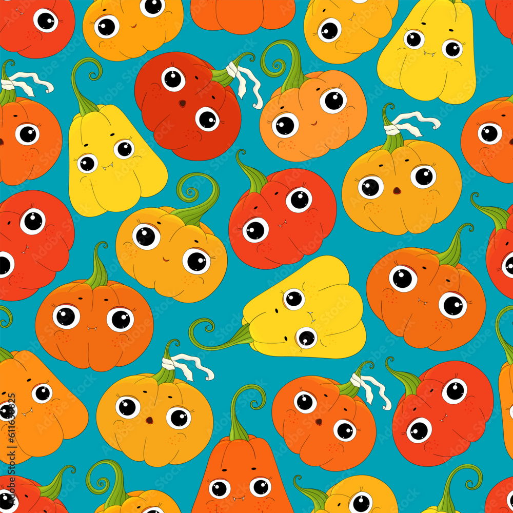 Halloween pumpkins pattern. Halloween pumpkins Jack lantern light. Colorful cute pumpkin on dark blue backdrop. Squash Fabric textile texture. Halloween background jack pumpkin face. Cartoon pumpkins Halloween pumpkins pattern. Halloween pumpkins Jack lantern light. Colorful cute pumpkin on dark blue backdrop. Squash Fabric textile texture. Halloween background jack pumpkin face. Cartoon pumpkins