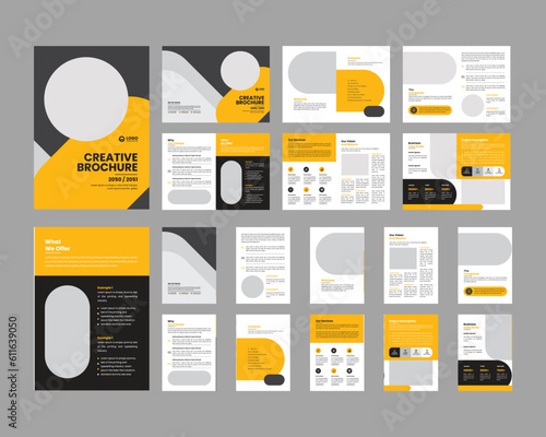 Professional corporate business brochure, Creative Business, multi-page design, booklet template, flyer design, Use it business presentations, book cover, modern abstract design, advertising
