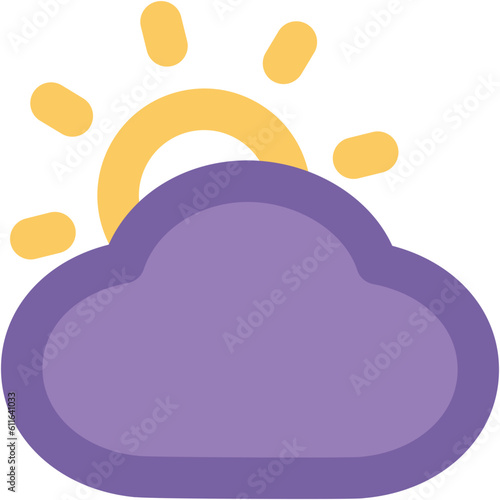 A sunny cloud bold line icon photo