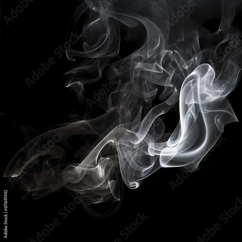 smoke on black background overlay. Generative AI