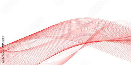 White abstract background and red line wave 