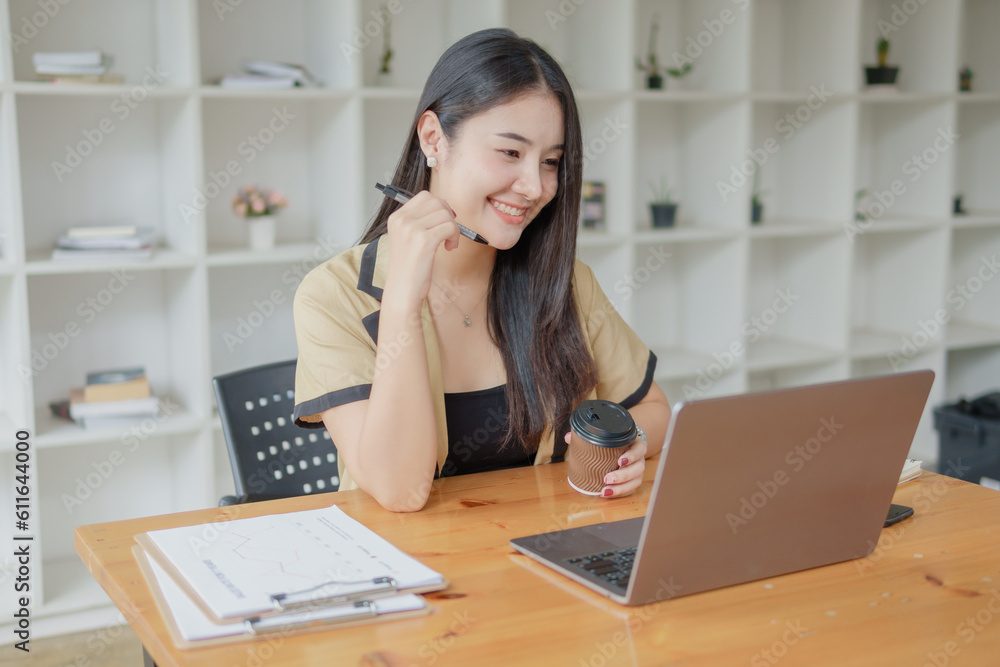 Successful Businesswoman enjoying with strategy and planning business. Working with positive emotion. Successful Businesswoman enjoying with strategy and planning business. Working with positive emotion.