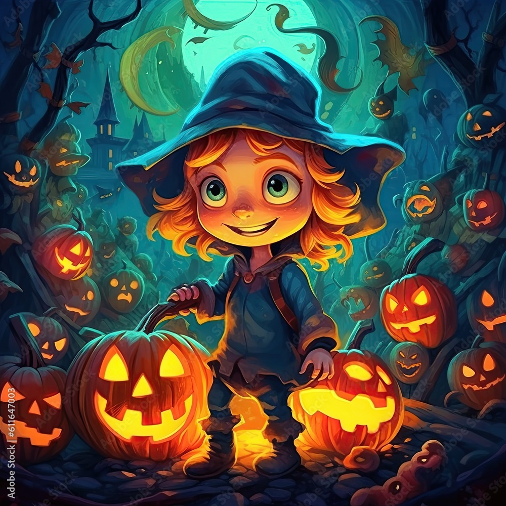 An illustration of Children's Halloween , AI Generated An illustration of Children's Halloween , AI Generated