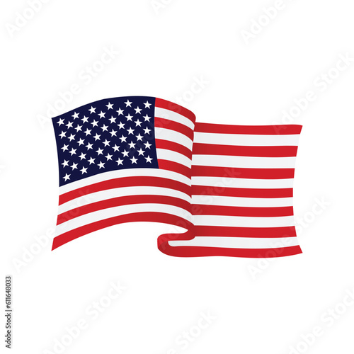 US American waving flag. USA wave flag Clipart American flag Cricut Procreate vector