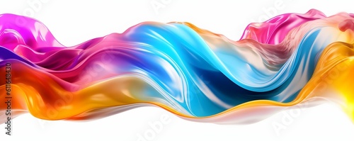 Colorful Wavy Liquid Background. 3D and Realistic Abstract Background. Generative AI photo