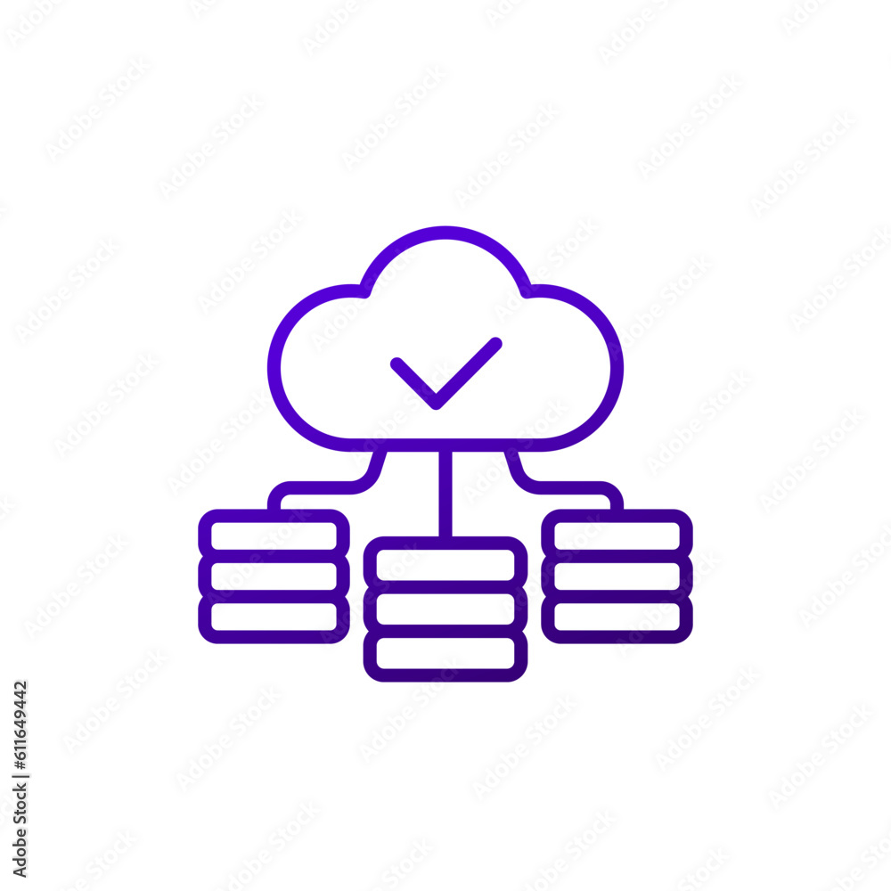 infrastructure icon with a cloud, line vector infrastructure icon with a cloud, line vector