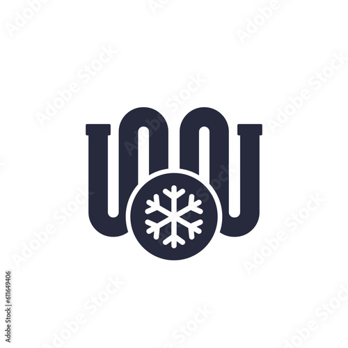 frozen pipe icon on white, vector