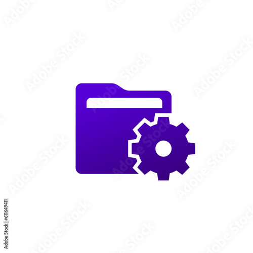 folder settings icon, vector pictogram
