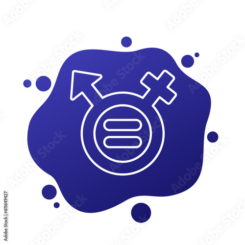 gender equity icon, line vector design