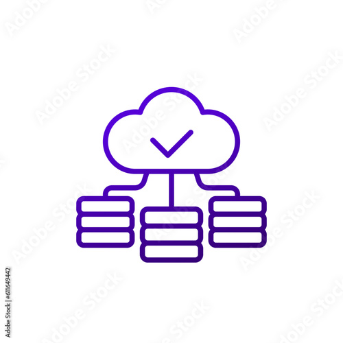 infrastructure icon with a cloud, line vector