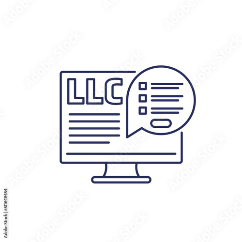 LLC online registration line icon © nexusby