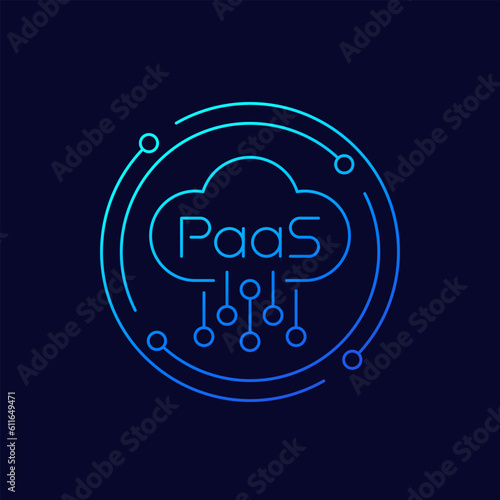 Paas icon, Platform as a Service, linear design
