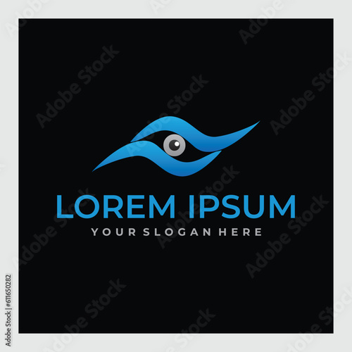 Eye Logo Design with Flowing Abstract Shapes for Vision and Perception