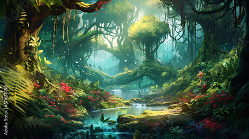 Fantasy forest jungle scene © osama