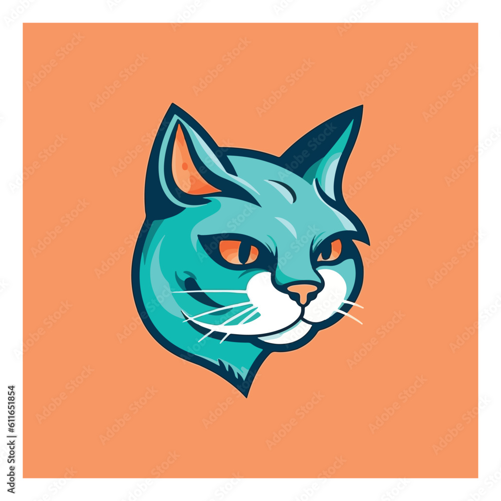 Cat shape mascot logo for animal health company. Cat shape mascot logo for animal health company.