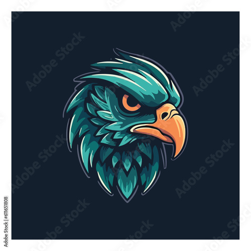 Eagle shaped mascot logo for a publishing company.
