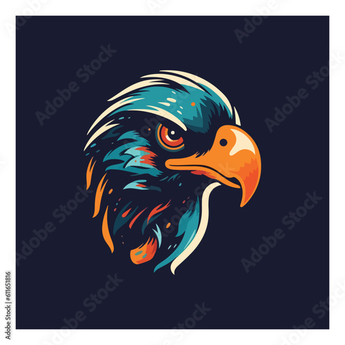 Eagle shaped mascot logo for a publishing company.