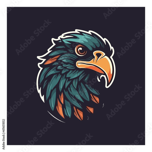 Eagle shaped mascot logo for a publishing company.