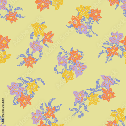 Wallpaper Mural Colourful Oriental Floral Seamless Pattern Design Background Torontodigital.ca