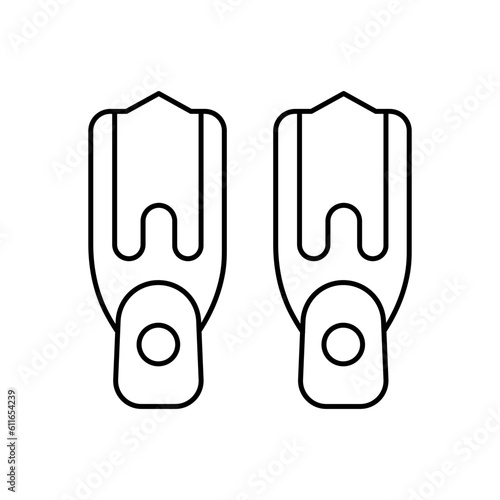 Diving fins Vector Outline Vector Icon that can easily edit or modify

