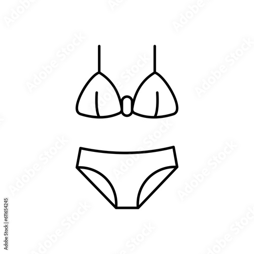 Bikini Vector Outline Vector Icon that can easily edit or modify

