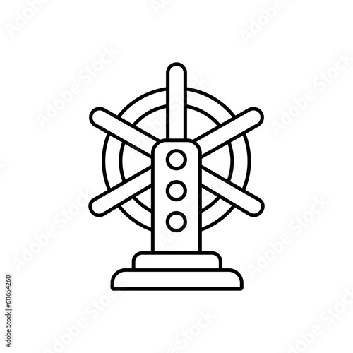 Ship helm Vector Outline Vector Icon that can easily edit or modify