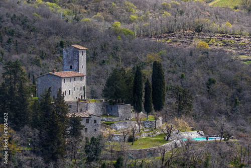 A close up photo of a castle  home in Toscana Italy 