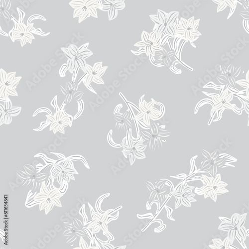 Wallpaper Mural Monochrome Oriental Floral Seamless Pattern Design Background Torontodigital.ca