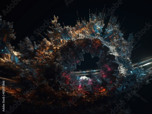 An endless fractals made of translucent multicolored crystals natural gemstone Generative AI technology.