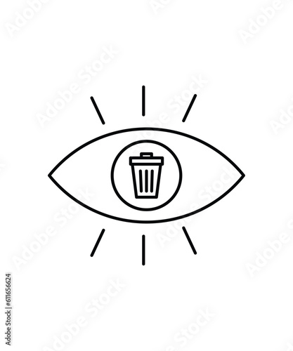 eye with delete icon  vector best line icon.