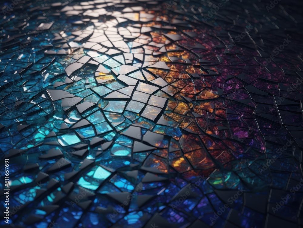 custom made wallpaper toronto digitalAn endless fractals made of translucent multicolored crystals natural gemstone Generative AI technology.