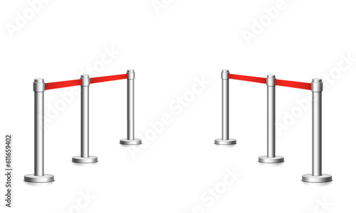 Barrier fence isolated on white background. Vector illustration. 