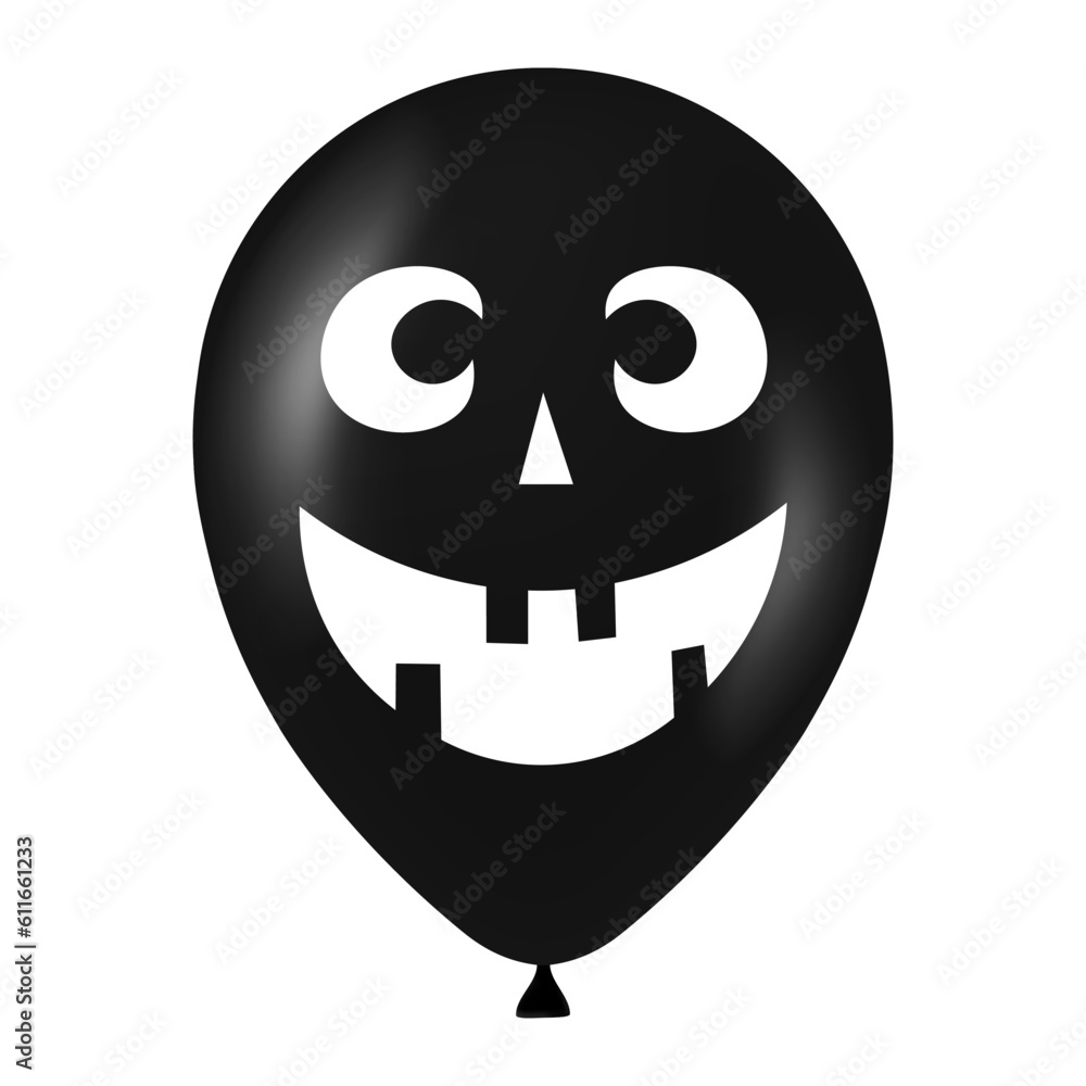 Halloween black balloon illustration with scary and funny face Halloween black balloon illustration with scary and funny face