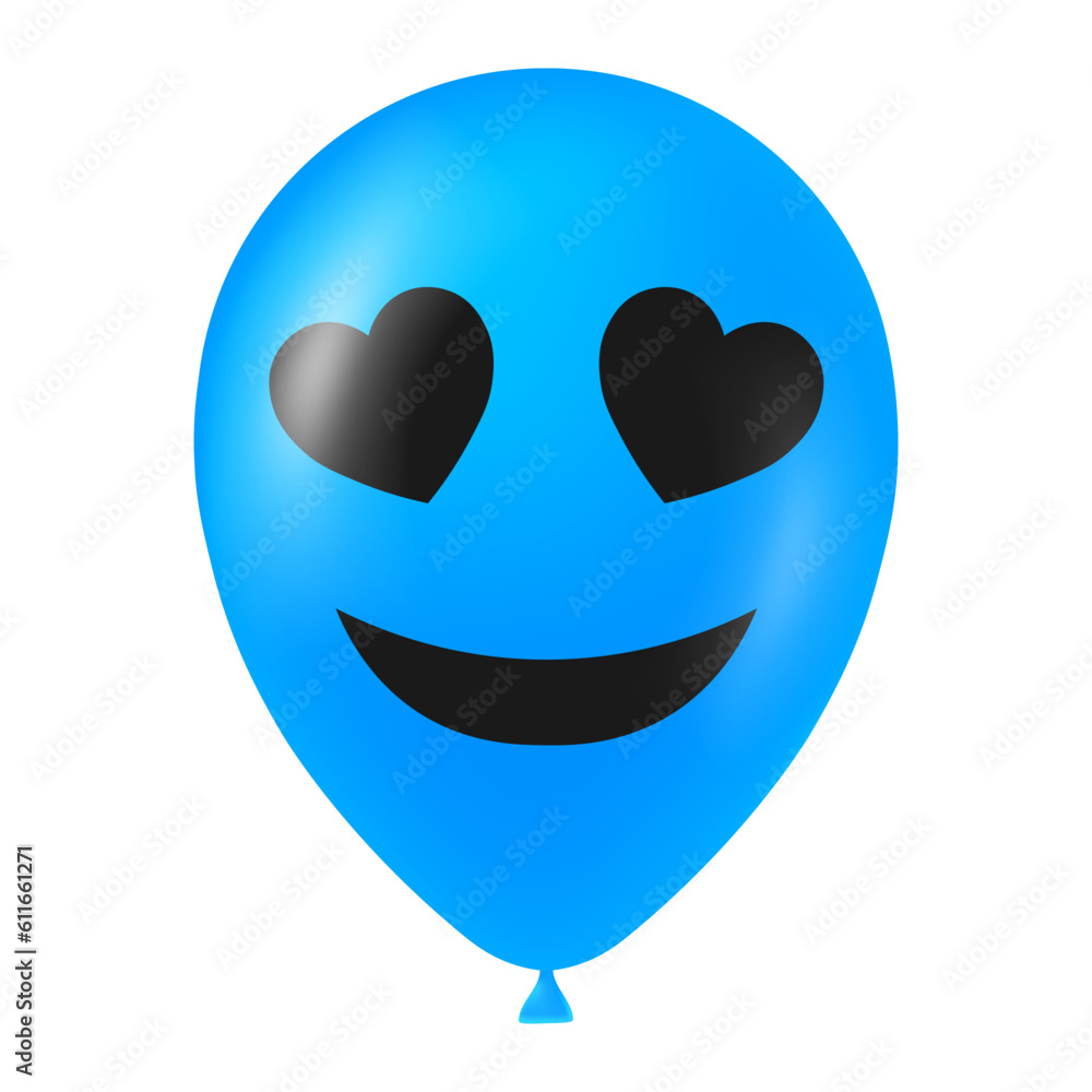 Halloween blue balloon illustration with scary and funny face Halloween blue balloon illustration with scary and funny face