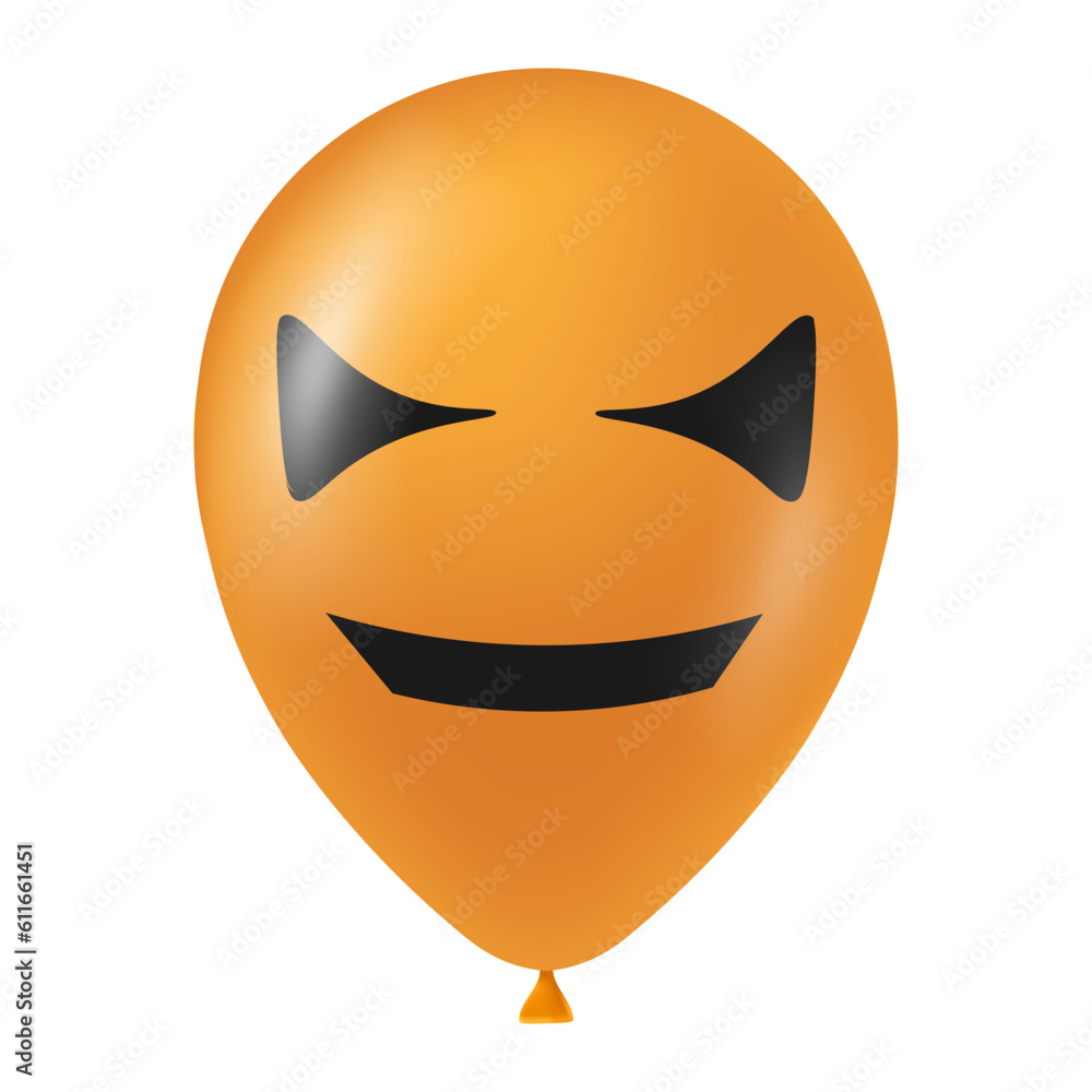 Halloween orange balloon illustration with scary and funny face Halloween orange balloon illustration with scary and funny face