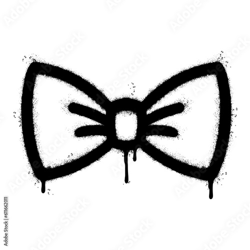 Spray Painted Graffiti Bow tie icon Sprayed isolated with a white background.