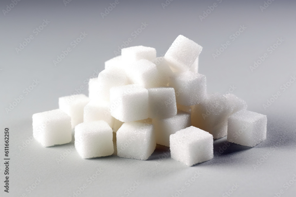 A pile of sugar cubes sitting on top of each other. Generative AI. A pile of sugar cubes sitting on top of each other. Generative AI.